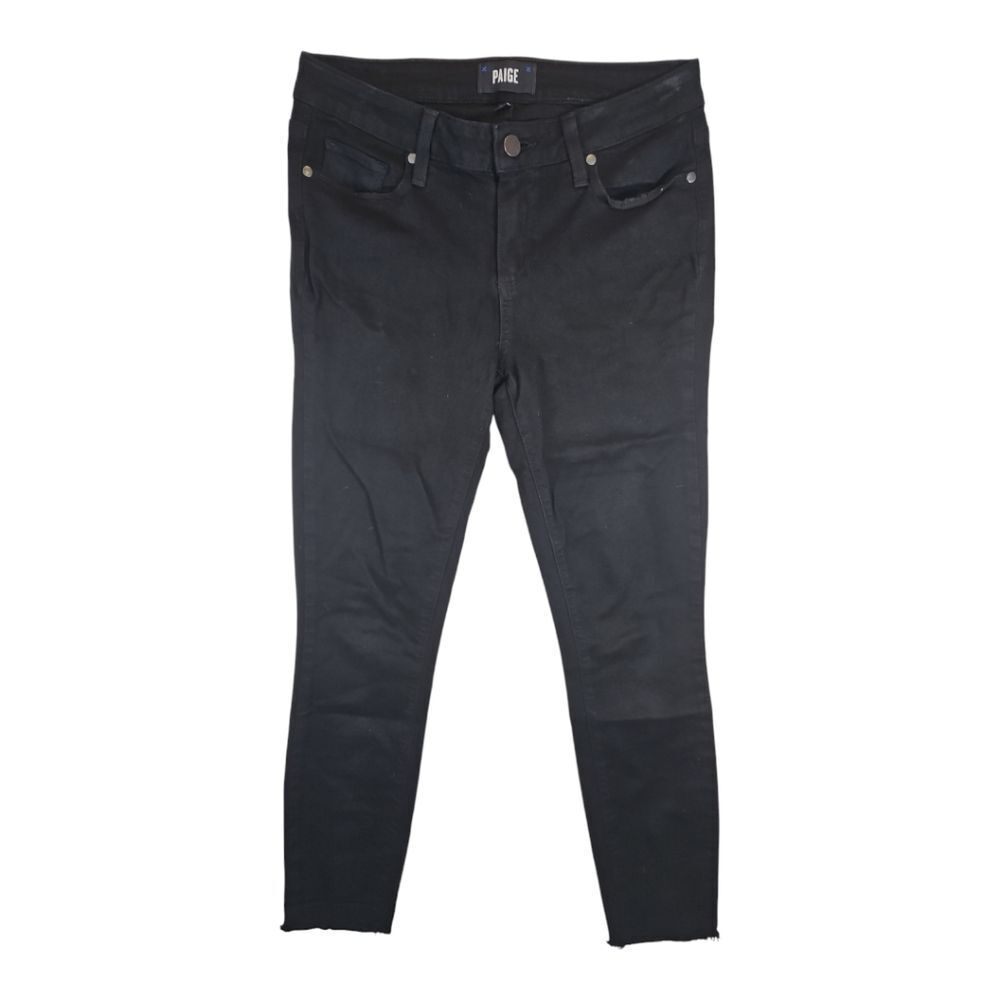 Paige Jeans Solid Black Verdugo Ankle Frayed Hem Size 29